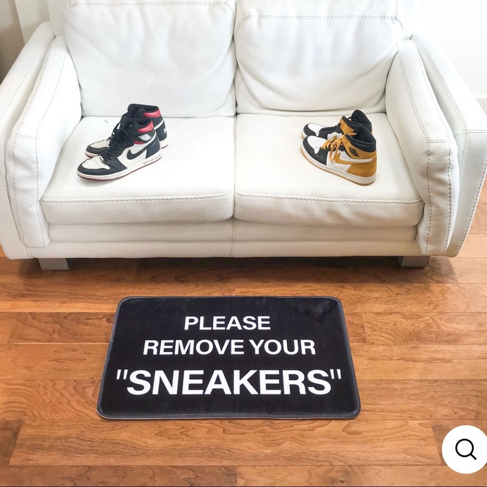 Off-White Please Remove Your “Sneakers” mat/rug